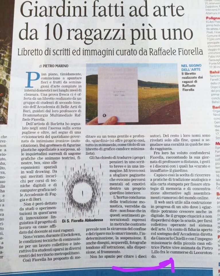 Giardini sulla Gazzetta del Mezzogiorno